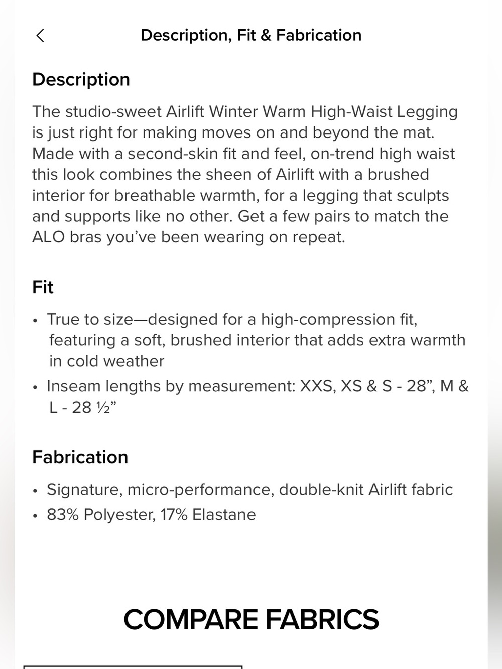 ALO Yoga Airbrush Winter Warm High Waist Nocturne Legging - Picture 2 of 5